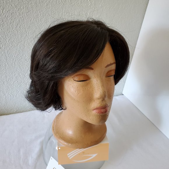 SOLD - Gabor Wig Hand-Tied Lace Front & Mono Part Short Wavy Dark Brown NWT - Picture 2 of 16